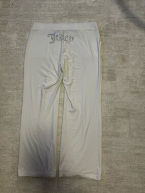 Juicy Couture White Rhinestone Logo Sweatpants